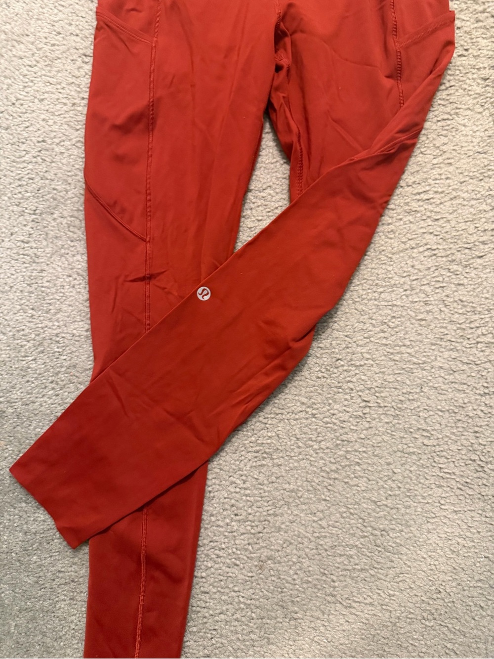 Lululemon High-Waist Burnt Orange Active Leggings - Picture 2 of 3